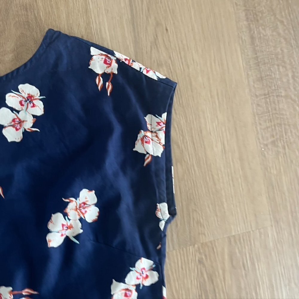 Patagonia Womens S June Lake Short Cap Sleeve Floral Print Dress Navy Pockets - Picture 6 of 13